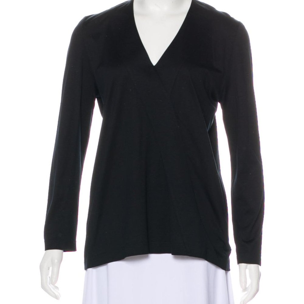 Black Akris V-neck Shirt